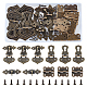 SUPERFINDINGS 8sets Antique Bronze Iron Lock Catch Clasps Jewelry Box Latch Hasp Lock Clasps with Wooden Box Accessories Iron Hinge Furniture Drawers Cabinet Doors Chest Box Lids Padlock IFIN-FH0001-24-1