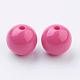 Deep Pink Chunky Round Bubblegum Acrylic Solid Beads X-PAB709Y-2-2