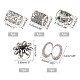 SUPERFINDINGS 5Pcs 5 Style Owl & Flower & Rhombus & Column & Oval Alloy Scarf Buckle Rings JEWB-FH0001-08-5