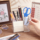 FINGERINSPIRE 2 pcs Acrylic Pen Holder 3 Compartments Pencil Holder for Desk with Sticky Notes Holder Acrylic Pencil Cup Makeup Brush Storage Organizer Desktop Stationery Organizer for Home and Office AJEW-WH0314-195-3