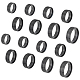 UNICRAFTALE 16pcs Black Stainless Steel Grooved Finger Ring 8 Sizes Blank Core Ring Hypoallergenic Metal Ring for Inlay Ring Jewelry Wedding Band Making Size 5/6/8/9/10/11/13/14 RJEW-DC0001-09B-1