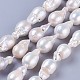 Chapelets de perles de nacre naturell PEAR-F010-14-1