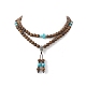 Halskette mit Kürbis-Quasten-Anhänger aus Legierung NJEW-JN04180-2