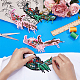 SUPERFINDINGS 2Pcs Bird Beaded Appliques Patches Green Embroidery Sewing Decoratives Patches with Rhinestone Non-Woven Fabric Costume Accessories for Clothing Repair Crafting 175mm DIY-WH0409-52B-3