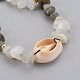 Bracciali di perle naturali intrecciate con labradorite e pietra di luna bianca BJEW-JB04080-05-3