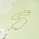 Glass Seed Braided Flower Pendant Necklace NJEW-JN03934-2