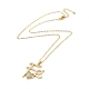 Goldene Messing-Strass-Anhänger-Halskette mit Kabelketten NJEW-P278-A03-2