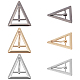 Wadorn 6 個 3 色亜鉛合金センターバーバックル  ラゲッジベルトクラフトDIYアクセサリー用  三角形  ミックスカラー  46.5x41x5.5mm  2個/カラー FIND-WR0007-58-1