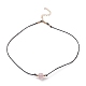 Естественно Розовый кварц бисером ожерелья NJEW-JN03099-03-1