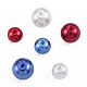 Cuentas de perlas de vidrio de 3 color GLAA-T024-10-4