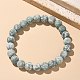 Bracciali elasticizzati con perle di diaspro verde naturale&nbsp;BJEW-K212-B-017-7