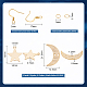 UNICRAFTALE 20 Sets Dangle Earring Making Kit 2 Colors Moon Star Brass Connector Charms with 20pcs French Earring Hooks and Jump Rings for Jewelry Making DIY Craft DIY-UN0004-31-3