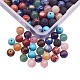 200шт 10 стиля круглые бусины из натуральных и синтетических драгоценных камней G-CJ0001-53-3