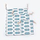 綿と麻の布梱包用ポーチ  巾着袋  葉の模様  ダークシアン  16.1~31.6x14~26cm  3個/セット ABAG-WH0017-04B-1