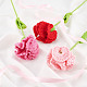 FINGERINSPIRE 3pcs Handmade Knitted Carnation Flower with Bouquet Package Bag 3 Color (Pearl Pink/Dark Pink/Red) Knitted Crochet Carnation Single Carnation for Mom Grandma AJEW-FG0001-80-6