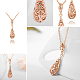 Hollow Drop 18K Rose Gold Plated Tin Alloy Pendant Necklaces NJEW-AA00065-18RG-2