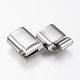 304 Stainless Steel Magnetic Clasps with Glue-in Ends STAS-G157-14P-14x8mm-2