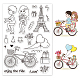 GLOBLELAND Enjoy the Ride Theme Clear Stamps Couple Travel Silicone Clear Stamp Seals for Cards Making DIY Scrapbooking Photo Journal Album Decoration DIY-WH0167-56-639-1