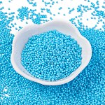 12/0 Grade A Round Glass Seed Beads, Baking Paint, Sky Blue, 12/0, 2x1.5mm, Hole: 0.7mm, about 30000pcs/bag