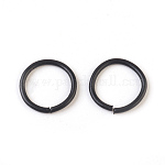Anillos de salto de hierro, anillos del salto abiertos, negro, 18 calibre, 10x1mm, diámetro interior: 8 mm