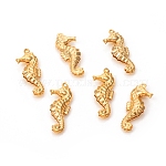 304 Stainless Steel Pendants, Sea Horse, Golden, 26.5x10x4mm, Hole: 1mm