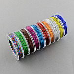 1mm Jewelry Braided Plastic Cord, Mixed Color, 1.0mm, about 10.93 yards(10m)/roll