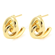 Серьги-гвоздики из латуни с висячим узлом EJEW-K245-33G