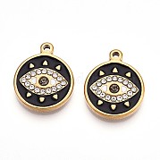 Подвески из нержавеющей стали 304 с эмалированными стразами STAS-T064-50B