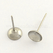 304 Stainless Steel Post Stud Earring Findings STAS-R063-48