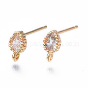 Brass Stud Earring Findings KK-Q750-032G