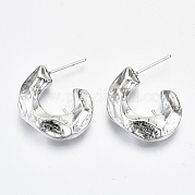 Accessoires de puces d'oreilles en laiton martelé KK-S356-132P-NF
