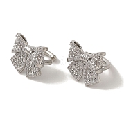 Серьги-каффы из латуни с микропаве из кубического циркония EJEW-R162-22P