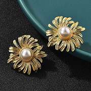 Серьги-гвоздики из латуни EJEW-S258-01G