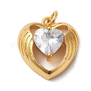 Сердце с подвеской на крыле из латуни KK-K377-20G