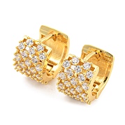 Толстые серьги-кольца из латуни с фианитом EJEW-K245-43G