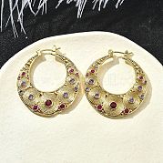 Латунные серьги обруча EJEW-Z086-07G