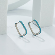 Овальные серьги-подвески из нержавеющей стали CL6845-1
