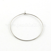 UNICRAFTALE about 50pcs 30mm Wine Glass Charms Rings Stainless Steel Hoop  Earring Findings 0.7mm Pin Earring Beading for Women Basketball Wives Hoop