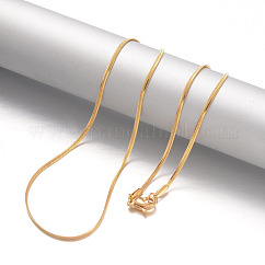Collares de cadena de serpiente de acero inoxidable 304, con cierre de langosta, dorado, 2.2mm, 17.7 pulgada (45 cm)
