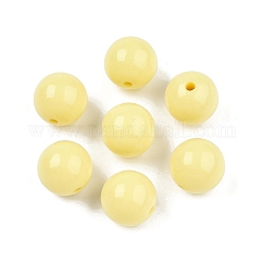Abalorios acrílicos opacos, redondo, amarillo champagne, 16x15mm, agujero: 2.8 mm, aproximamente 220 unidades / 500 g
