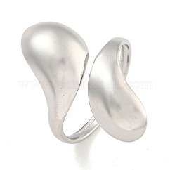 Anelli aperti a forma di goccia in acciaio inossidabile 304 anti-ossidazione per le donne, colore acciaio inossidabile, 27mm, diametro interno: 17mm