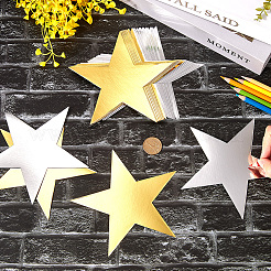 48 Stück 2 Farben Papier Glitzerstern Wanddekoration&nbsp;AJEW-SP0001-16B