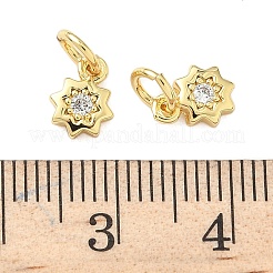 Pendentifs avec zircon cubiques à micro-pavés en laiton&nbsp;KK-Z120-11G