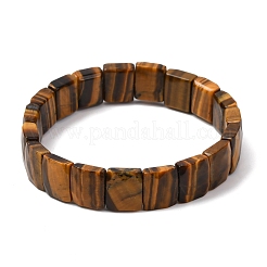 Bracelets extensibles unisexes en perles œil de tigre naturel&nbsp;G-K303-02A