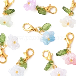 8 Stück 8 Farben Blumen-Acryl-Anhänger-Dekorationen&nbsp;HJEW-FS00034-04