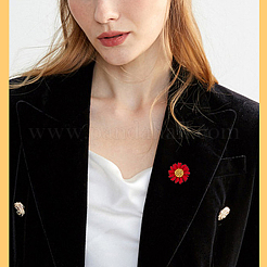 6 pièces 6 épingles en émail marguerite 3d couleur&nbsp;JEWB-WH0029-28G