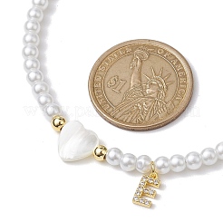 Colliers avec pendentif en forme de lettre en laiton&nbsp;NJEW-JN04771-05