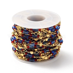 Chaînes de perles de verre ovales faites à la main&nbsp;CHC-M024-12G