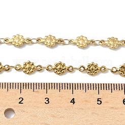 Gliederkettenhalsketten aus strukturiertem 304er Edelstahl mit Blumenmotiv&nbsp;NJEW-Z084-01G