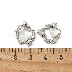 Colgantes de circonita cúbica con micro pavé de latón&nbsp;KK-R210-09P